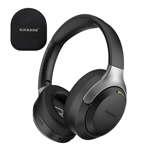 ILOCKZONE LC30Pro Hybrid Active Noise Cancelling Headphones, 100H Playtime Bluetooth Headphones, HiFi Audio Wireless Headphone with 3 EQ Modes, Low Latency & Foldable Design for School/Work/Travel/TV
