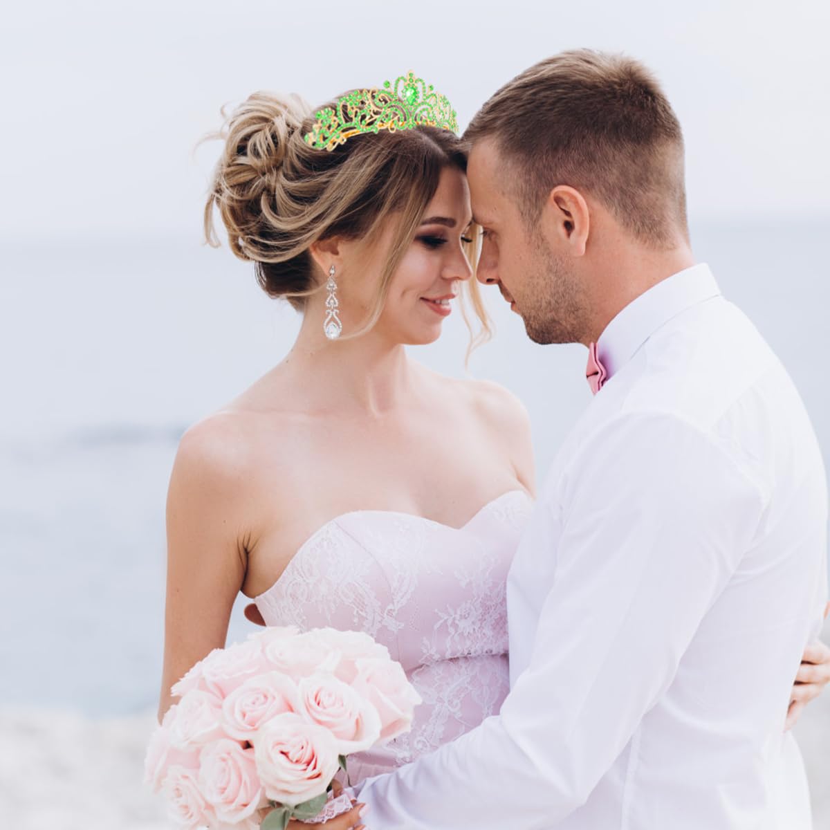 Didder Gold Green Rhinestone Princess Tiaras and Crowns for Women and Girls Birthday Tiara Crown Halloween Costume Party Wedding Prom Headpiece