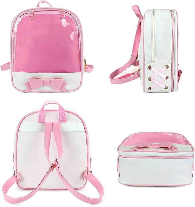 STEAMEDBUN Ita Bag Backpack Bowknot Kawaii Pin Display Backpack Bag with Insert