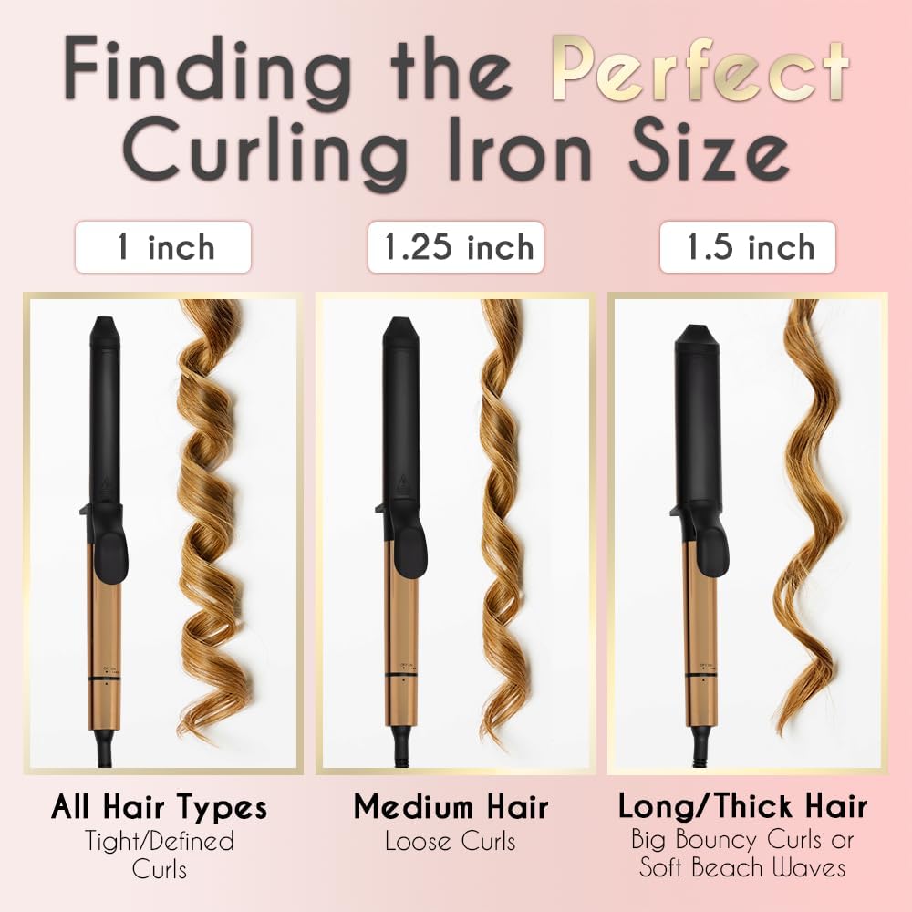 ELLA BELLA® Curling Iron 1.5" • Professional Hair Curler • 1.5 inch Curling Iron • Ceramic Curling Irons • Transform Your Look in Seconds • Suitable for All Hair Types • Say Goodbye to Heat Damage