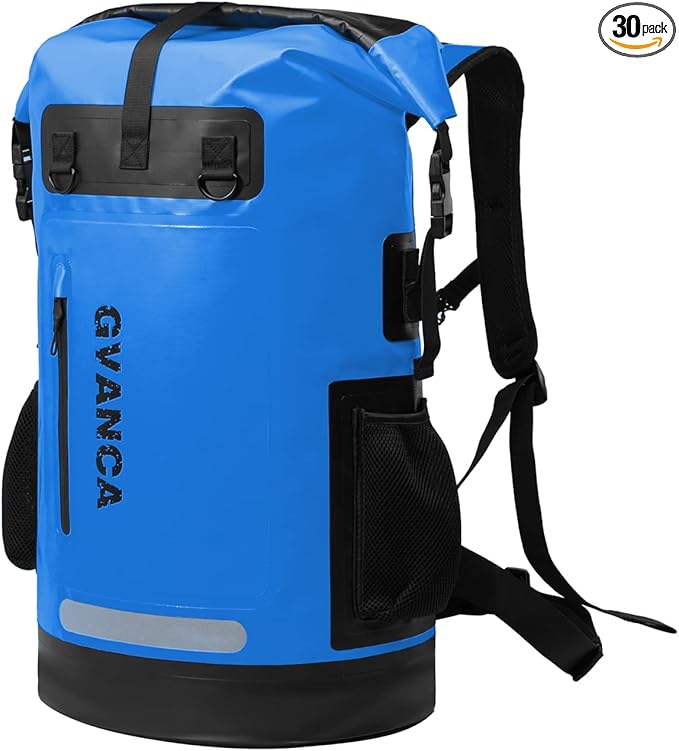 Waterproof Roll Top Kayak Backpack, Floating Outdoor Dry Sack Boating Sailing Canoeing Rafting Fishing Camping 35L Blue