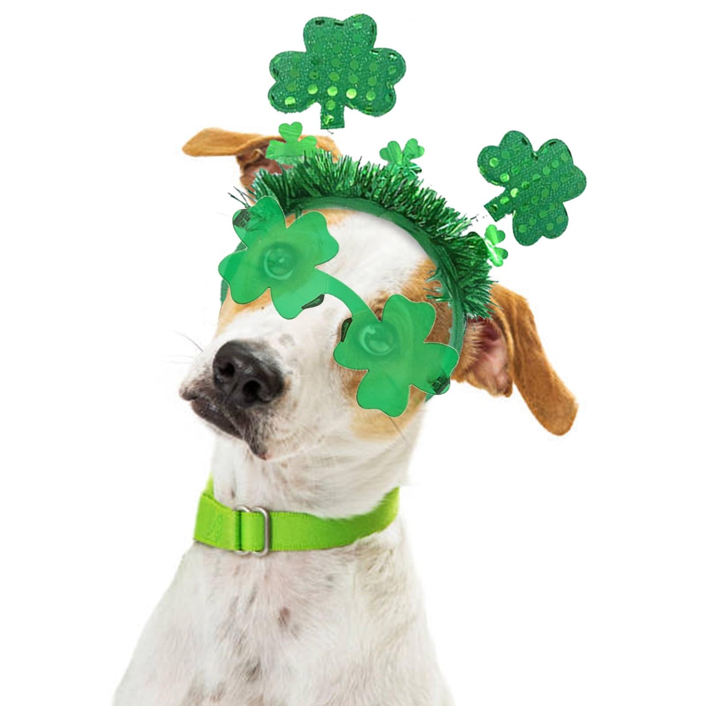 SYQBR 22 Pcs St. Patrick's Day Headbands & Shamrock Sunglasses & Tattoos Sticker, Green Irish Sequined Patriotic Headband and Clover Eye Glasses Tattoo Bulk for Party Favor Decoration Supplies