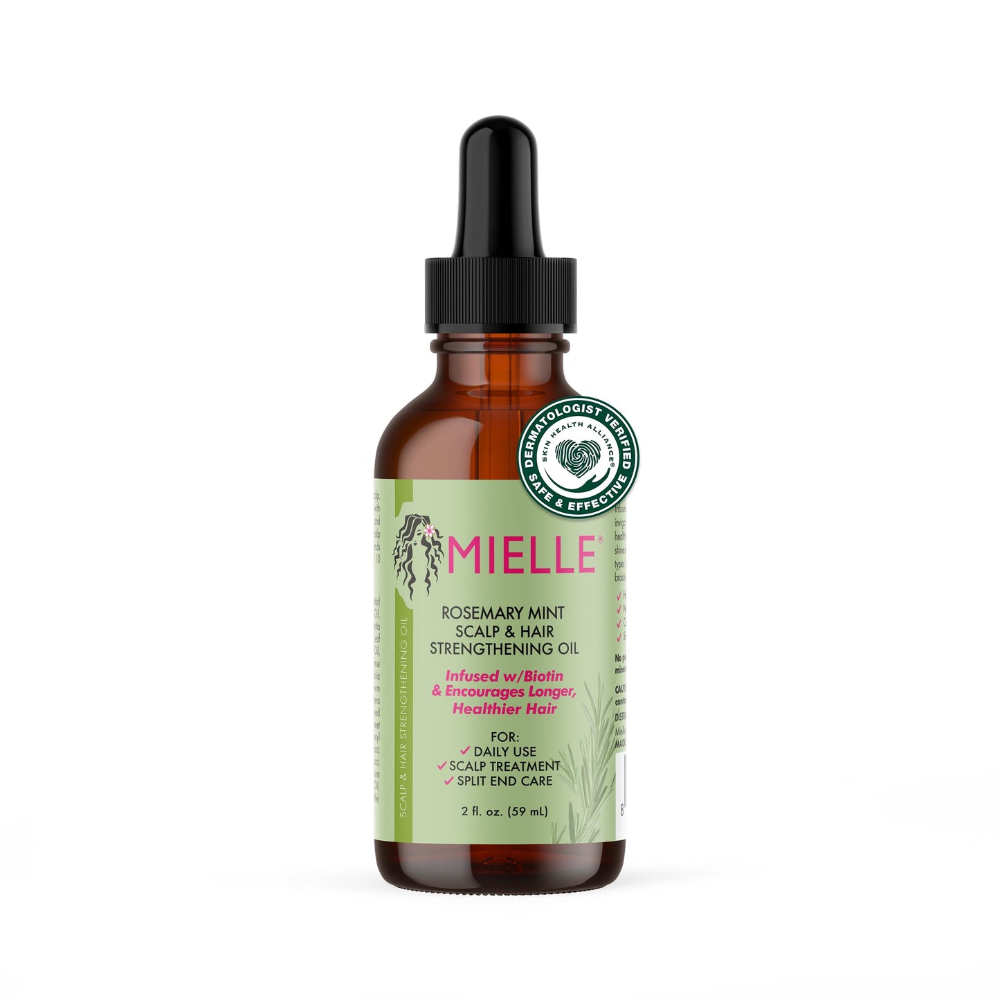Mielle Organics Rosemary Mint Scalp & Hair Strengthening Oil for All Hair Types, 2 Ounce