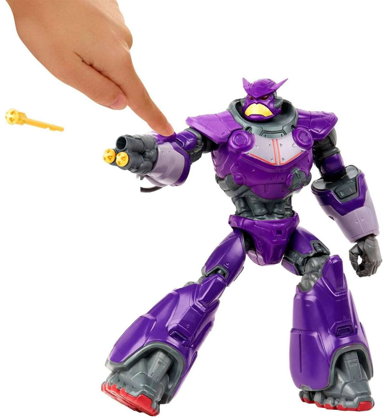 Disney Pixar Lightyear Large Scale Blaster Attack Zurg Action Figure, 12 Inch Scale, 11 Movable Joints, Lights Sounds Blaster Projectiles