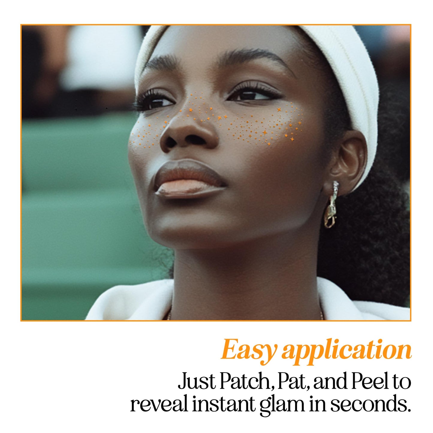 Fazit Makeup Patches - Orange Speckles - Waterproof - Temporary Face Patches for Women - 6 Count