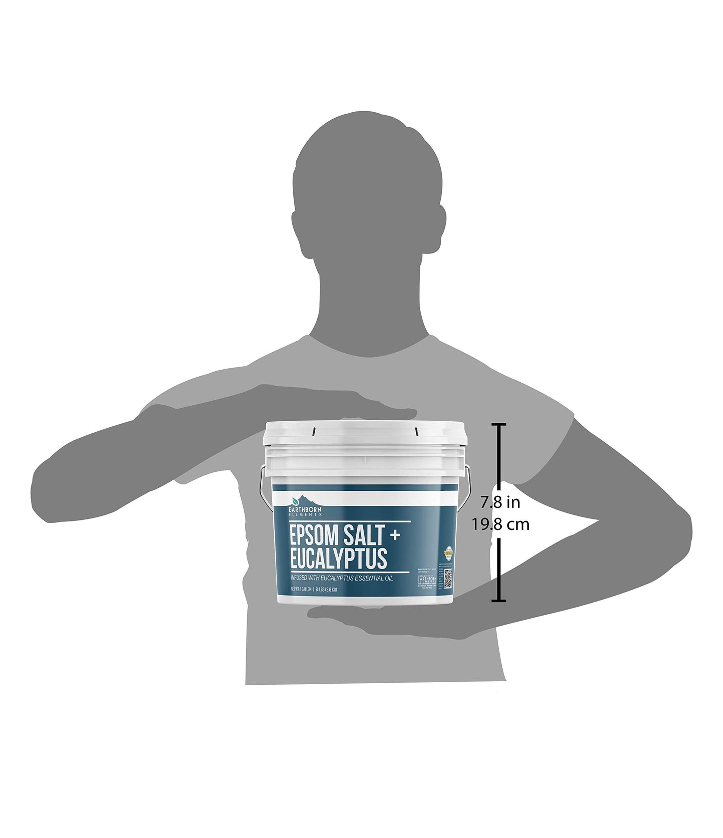 Earthborn Elements Eucalyptus Epsom Salt (1 Gallon), Pure & Undiluted, Soothing Aroma