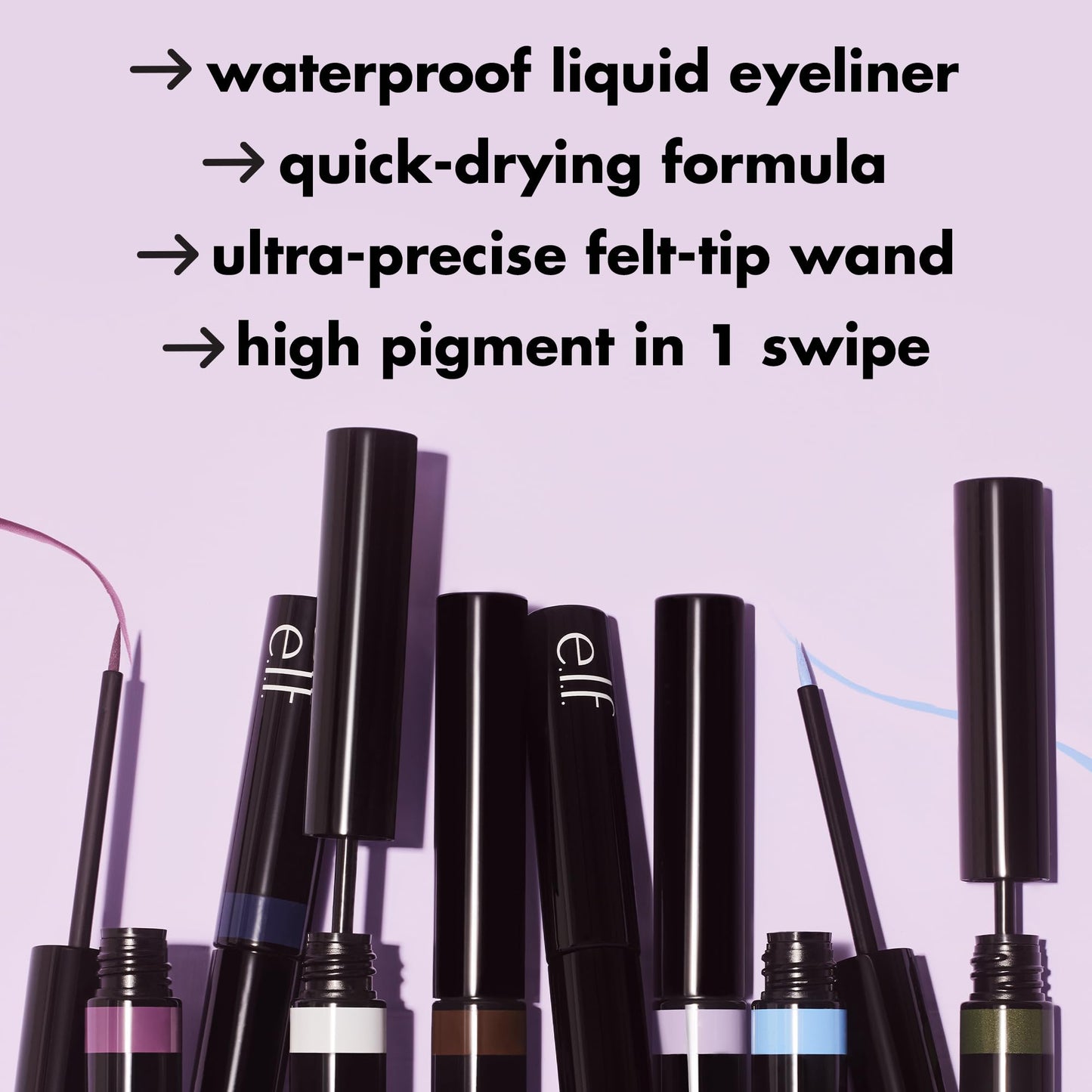 e.l.f. H2O Proof Inkwell Eyeliner Pen, High-pigment, Waterproof Liquid Eyeliner, Delivers A Matte Finish, Vegan & Cruelty-free, Navy Baby