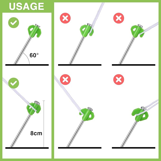 VILLEY 10" Tent Stakes Heavy Duty Galvanized Camping Stakes Accessories, with Storage Bag