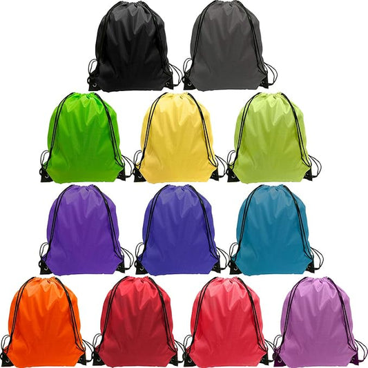 48 Pcs Drawstring Backpacks Bulk 12 Color Nylon Drawstring Bags Gym String Backpack