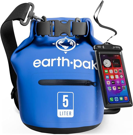 Earth Pak Waterproof Dry Bag with Zippered Pocket - Waterproof Dry Bag Backpack Keeps Gear Dry