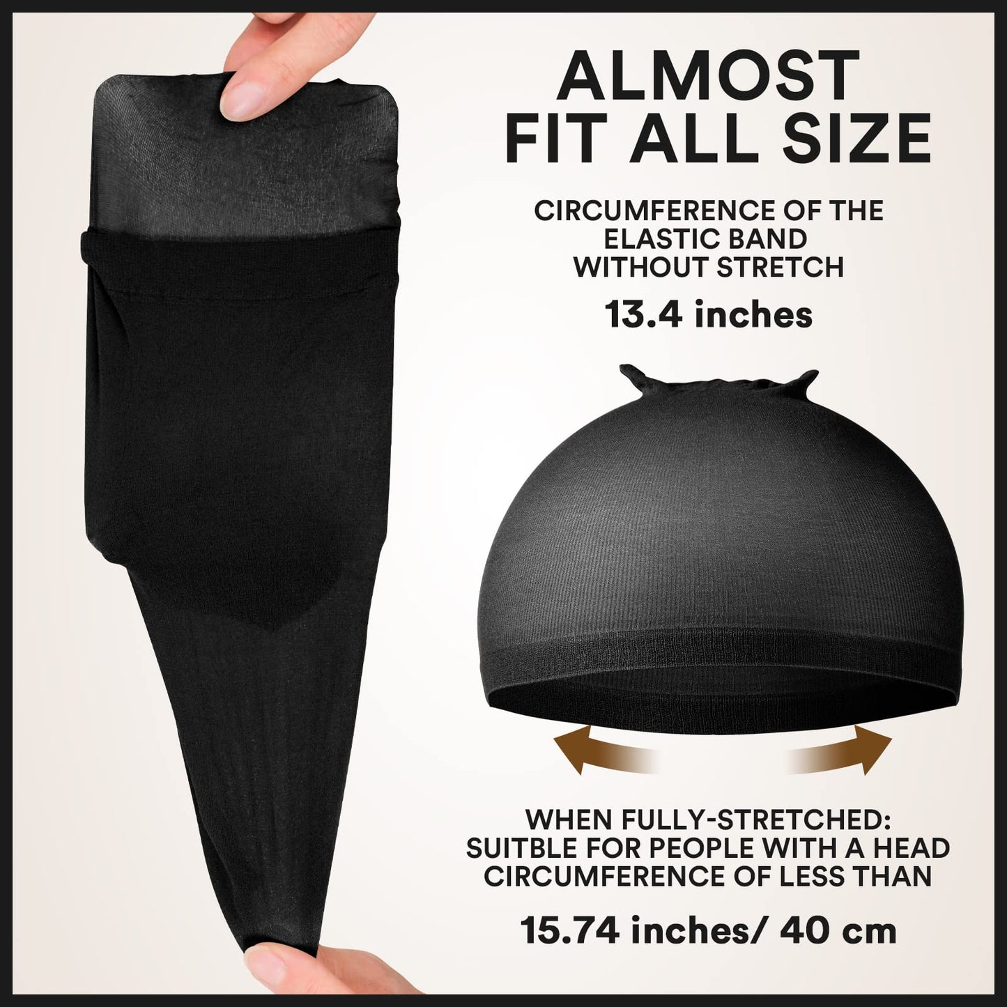 Teenitor Wig Cap,Black Wig Cap 20 Pieces Wig Caps, Black Stocking Caps, Stretchy Nylon Wig Stocking Caps for Women