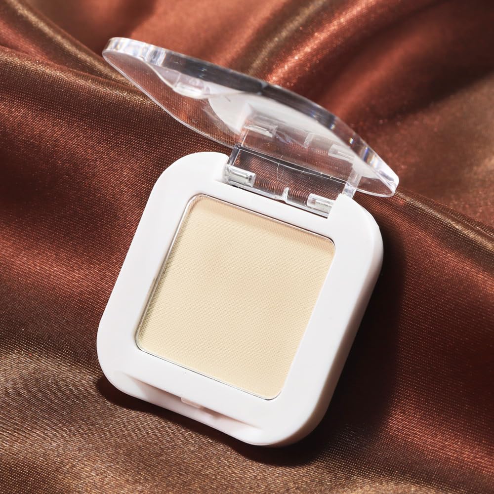 evpct Smoky Beige Matte Single Mini Pressed Eyeshadow Makeup Palette, Nude Monochrome Cream Eye shadows Palette Brightener Makeup for Older Women, Natural Pigmented Waterproof Sombra Para Ojos 17