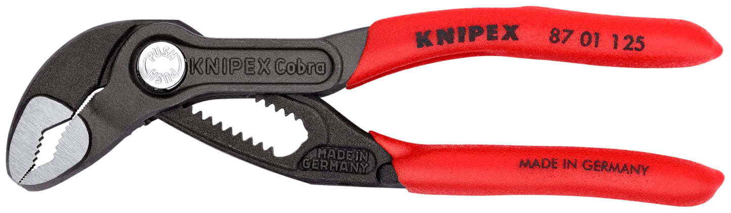 KNIPEX Tools - Cobra Water Pump Pliers (8701125), 5-Inch,Red and Silver