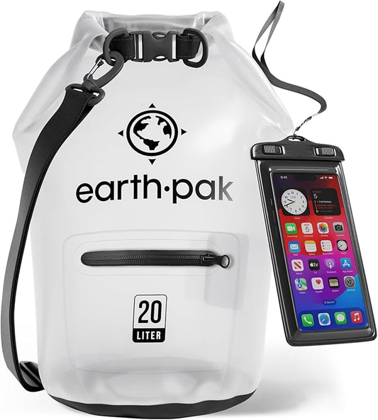 Earth Pak Waterproof Dry Bag with Zippered Pocket - Waterproof Dry Bag Backpack Keeps Gear Dry