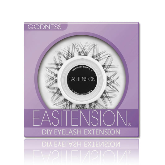 DIY Eyelash Extension, 3D Effect Individual Melt Flare Lash Cluster Natural Lashes Set, Home Eyelash Extension, D curl Lashes Pack 16MM-Godness
