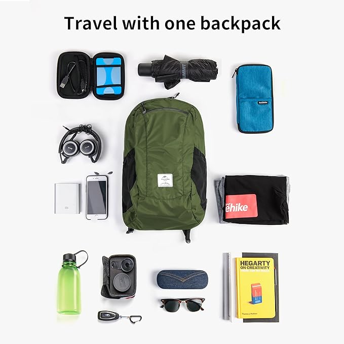 Naturehike 18L Lightweight Hiking Daypack, Waterproof Camping Packable Backpack Ultralight for Travel, Airplane, Adults