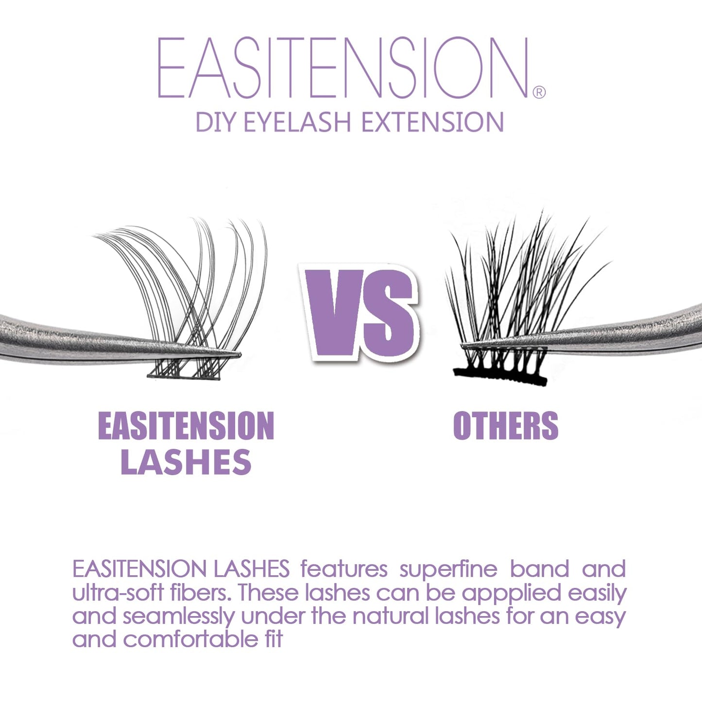 DIY Eyelash Extension, 3D Effect Individual Melt Flare Lash Cluster Natural Lashes Set, Home Eyelash Extension, D curl Lashes Pack 16MM-Godness