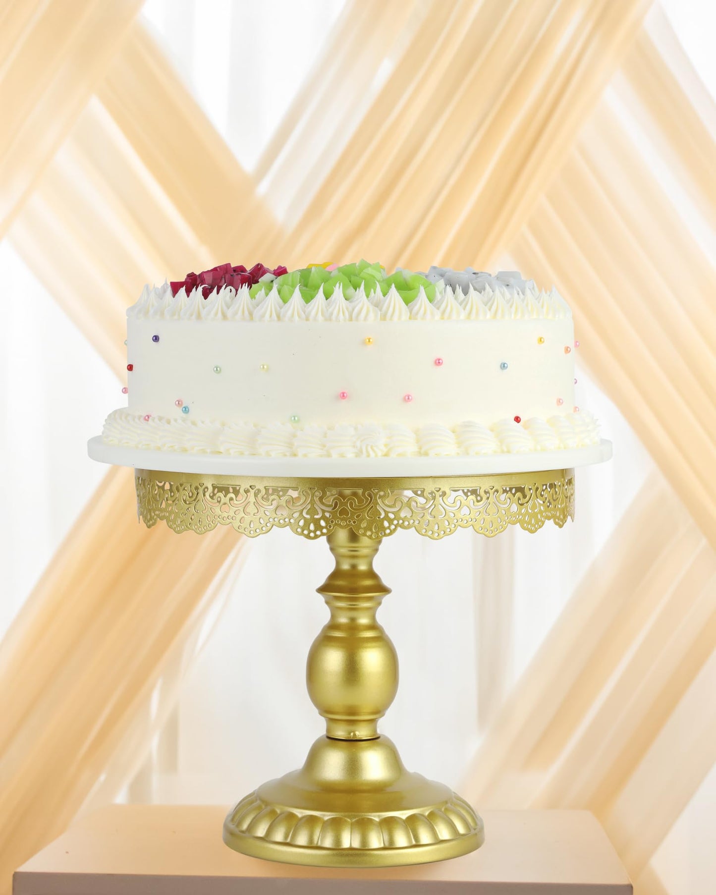 ZUMELER Gold 5Pcs Cake Stands Set Metal Round Cupcake Holder Cookies Dessert Display Plate Serving Tower Tray Platter with Handl for Baby Shower Wedding Birthday Party Celebration