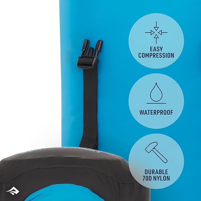 Sea to Summit eVac Compression Dry Bag, Waterproof Compression Sack, 5 Liter, Turkish Tile Blue