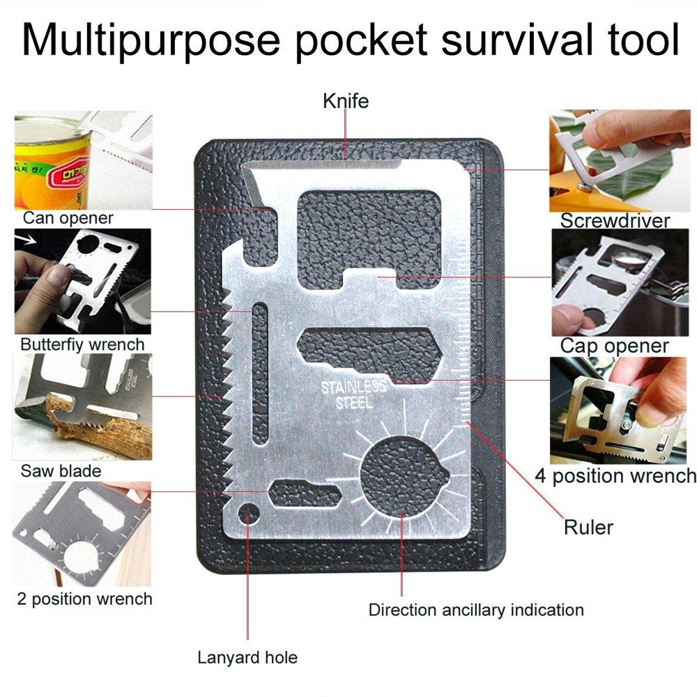 Outdoor Survival Kit 7 in 1,Mini Emergency Survival Gear Small Camping Equipment Pocket Tool Gadgets Stocking Stuffers Ideal for Boys Kids Hiking