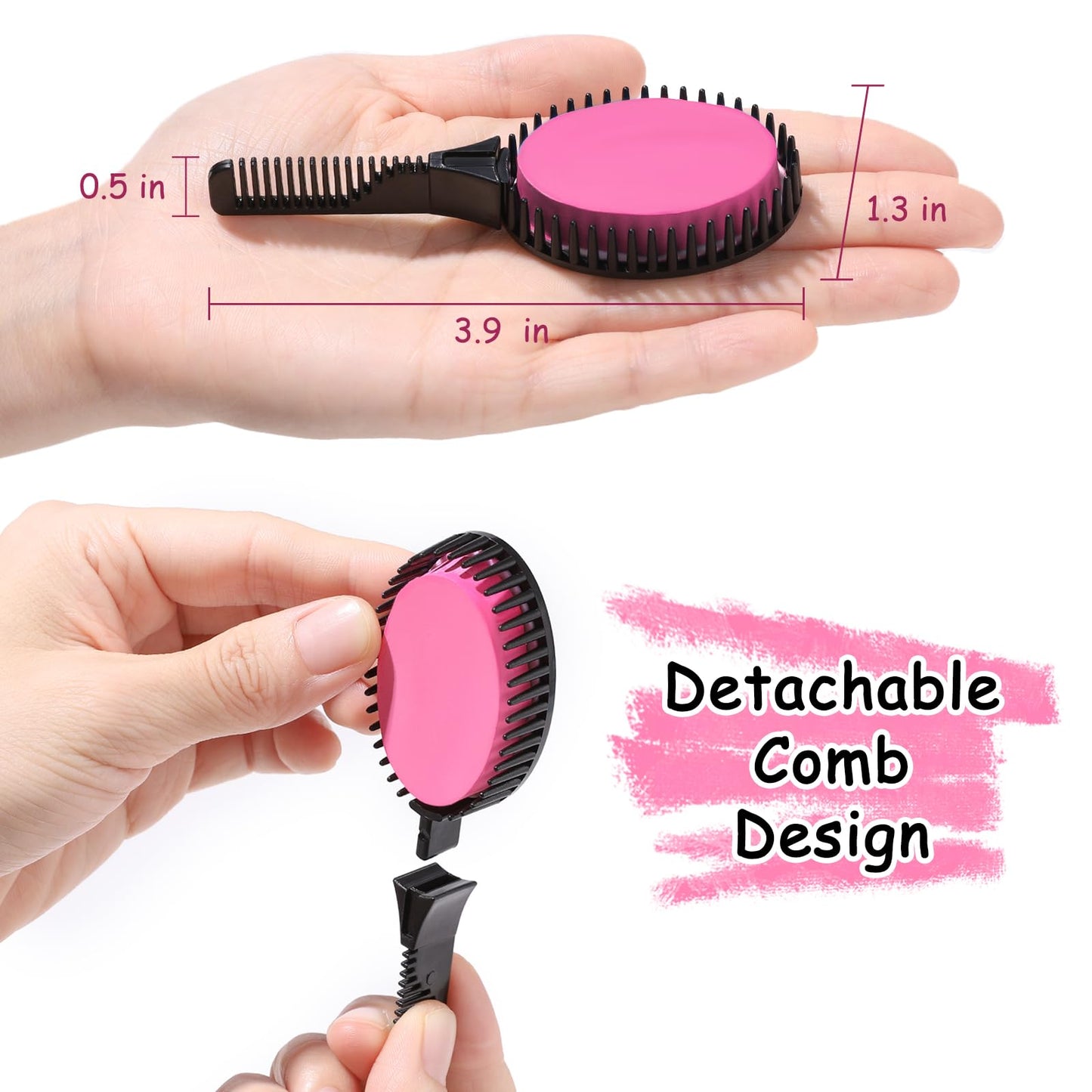 SPRINGSUGAR Pink Temporary Hair Chalk Comb, Washable Hair Color Dye for Girls Kids Adults Birthday Halloween Christmas Cosplay Festivals Hair DIY Party