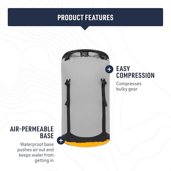 Sea to Summit eVac Compression Dry Bag, Waterproof Compression Sack, 20 Liter, High Rise Grey