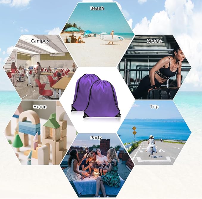 GoodtoU Drawstring Backpacks, Bags Bulk Nylon Backpack Draw String Back Bag Cinch Sack Gym Bag for Sport, Traveling, Team (20 Colors, 20Pcs)