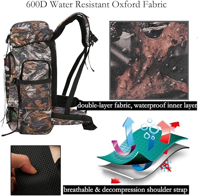 Hiking Backpack for Men 70L/100L Camping Backpack Military Rucksack Molle 3 Days Assault Pack for Climbing