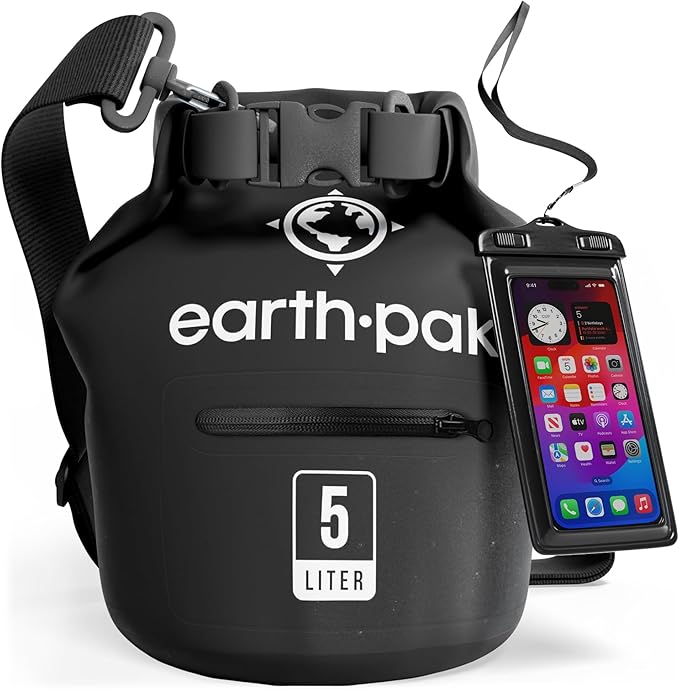 Earth Pak Waterproof Dry Bag with Zippered Pocket - Waterproof Dry Bag Backpack Keeps Gear Dry