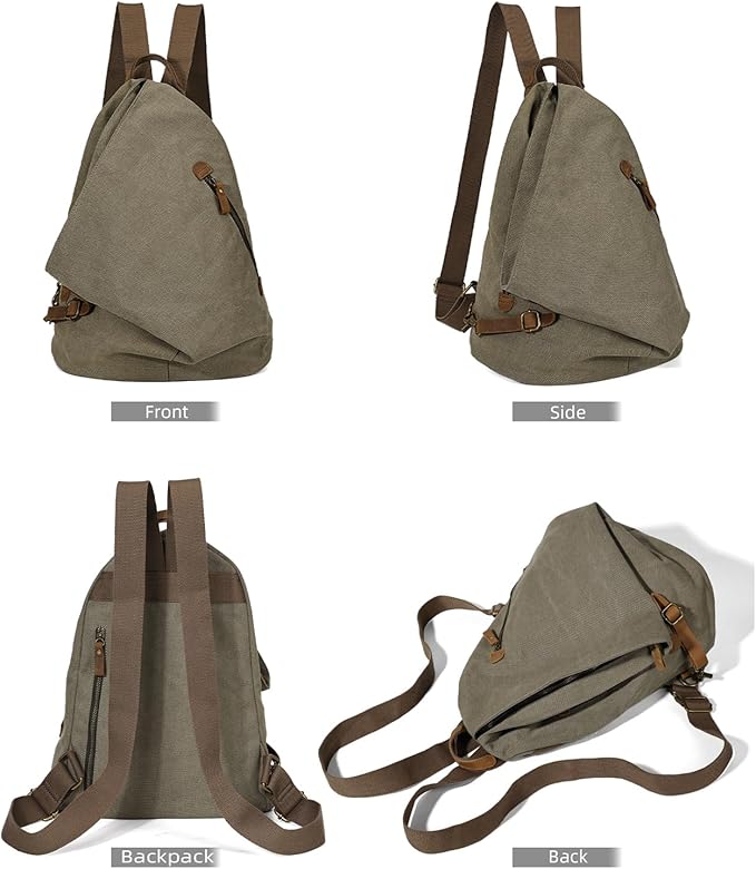 KL928 Canvas Vintage Backpack – Large Casual Daypack Outdoor Travel Rucksack Hiking Backpacks for Men Women