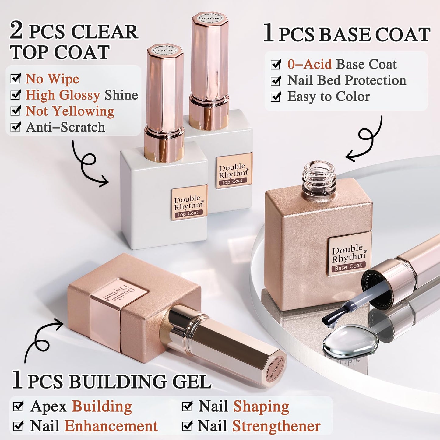 Double Rhythm 28Pcs 0.5Oz Gel Nail Polish Set Same Color Same Bottle Soak Off Gel Polish Kit Nail Art Manicure Salon DIY at Home for Women (Candy Neon Collection-T24-6)