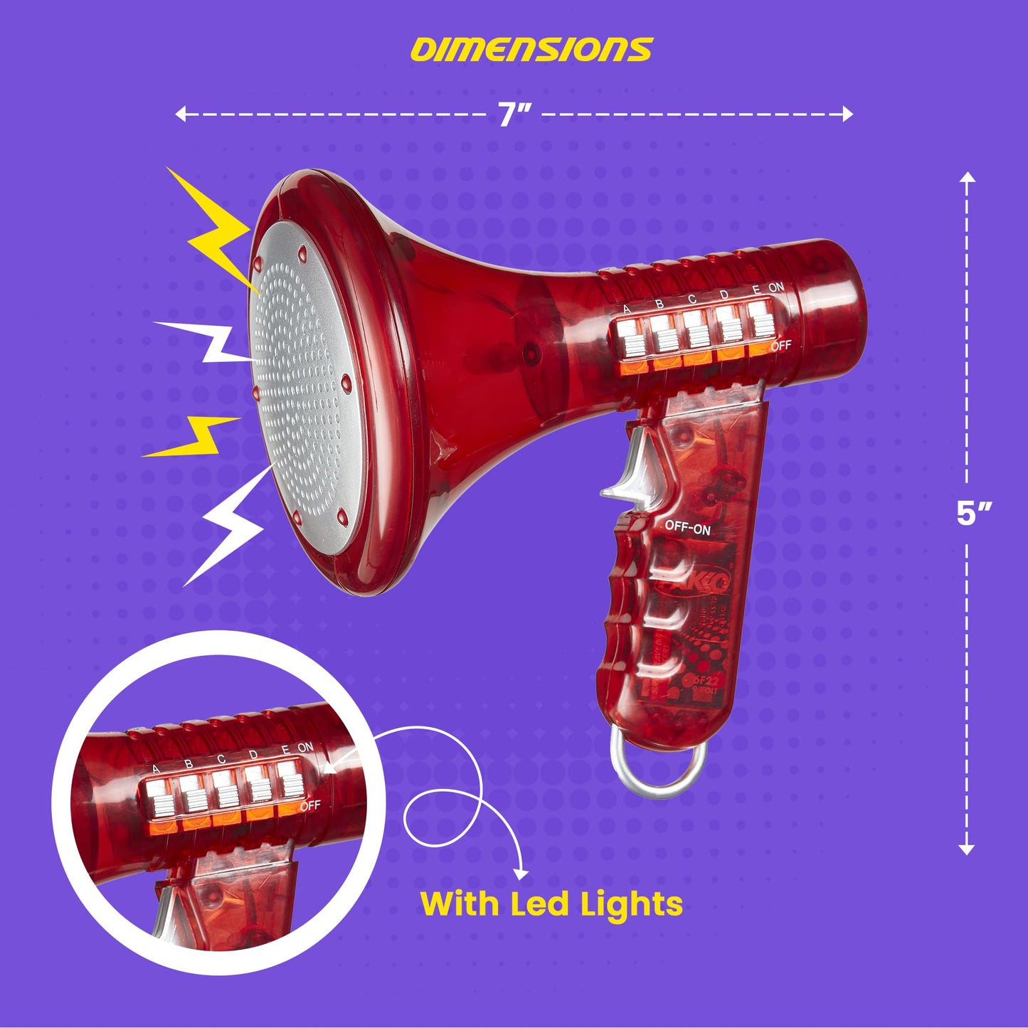 Toysmith Tech Gear Multi Voice Changer – Megaphone Toy with 8 Voice Effects and LED Lights – Fun Outdoor Toy for Kids Ages 5+ – Cool Gag Gifts or Birthday Gift Idea – Colors May Vary, Battery Included