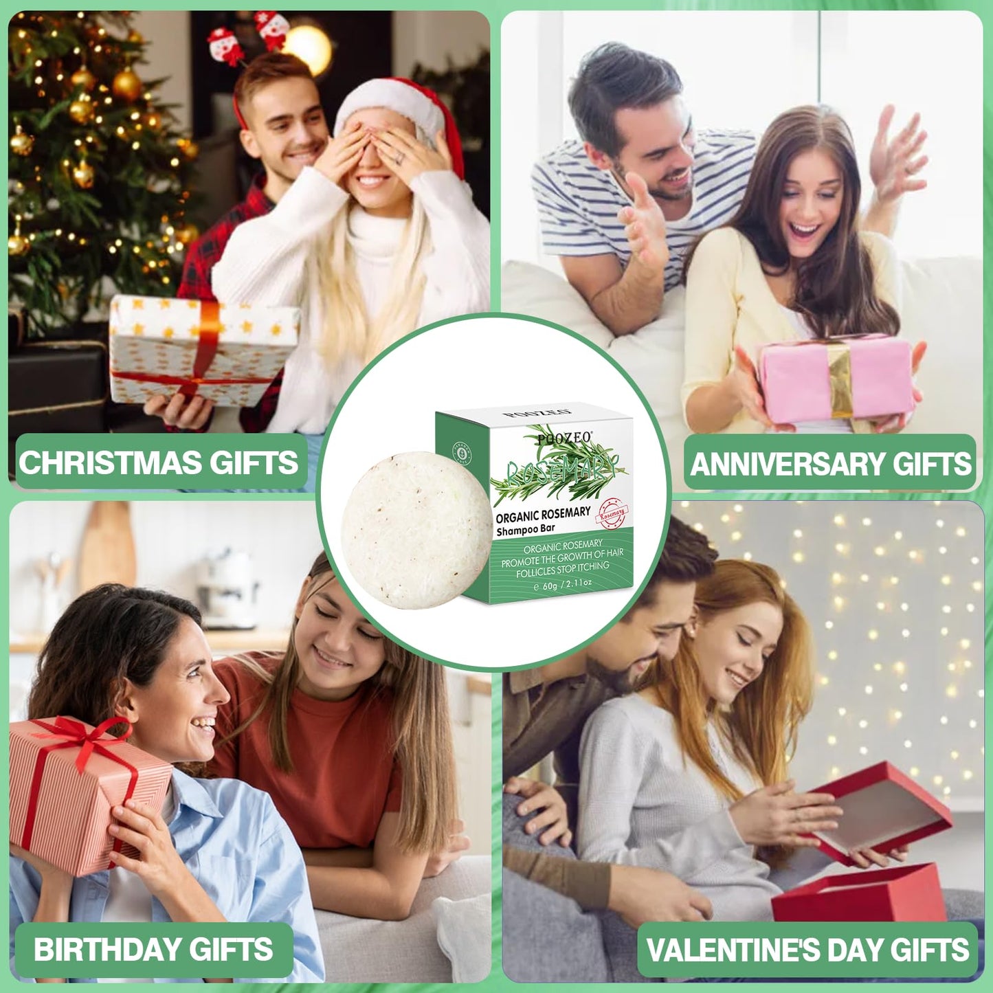 DBEAUTYM 2 Pack Rosemary Hair Shampoo Bar,Deep Cleansing for Scalp Hair Loss Shampoo Soap,Organic Hair Oil Control,Solid Shampoo for Hair Growth, Refreshing and Hydrating Soap for Mothers Day Gifts