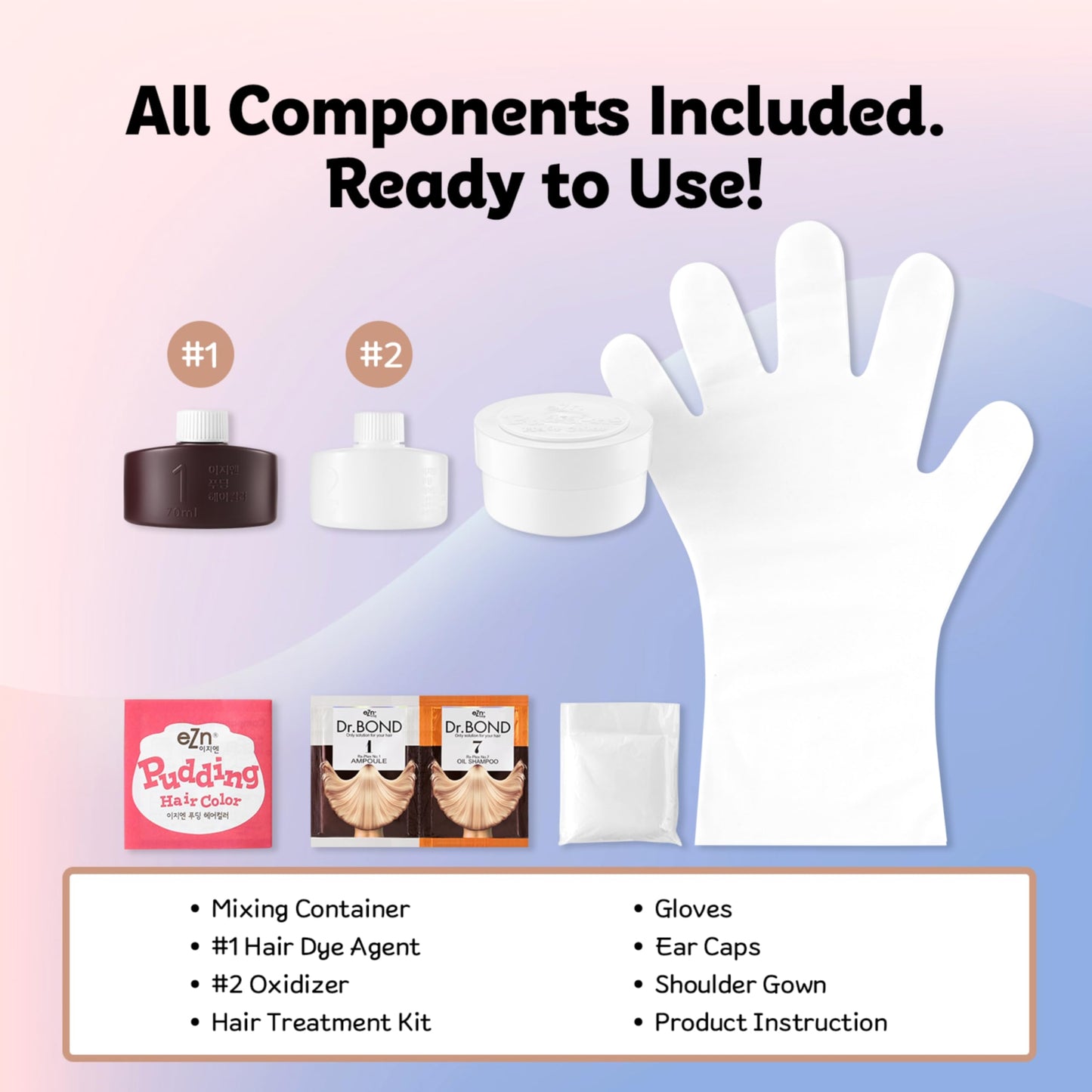 eZn Pudding Hair Dye, Ammonia-Free Semi-Permanent DIY Hair Color Kit with Keratin, Made in Korea, Odorless, Gentle for Sensitive Skin, No Skin Irritation (Ash Khaki, 1 Pack)