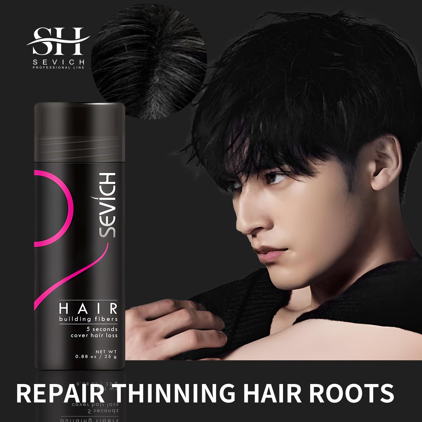 SEVICH Hair Fibers for Thinning Hair, Hair Building Fibers Instantly Thicker & Fuller Look,Hair Powder for Men & Women 25g Blonde