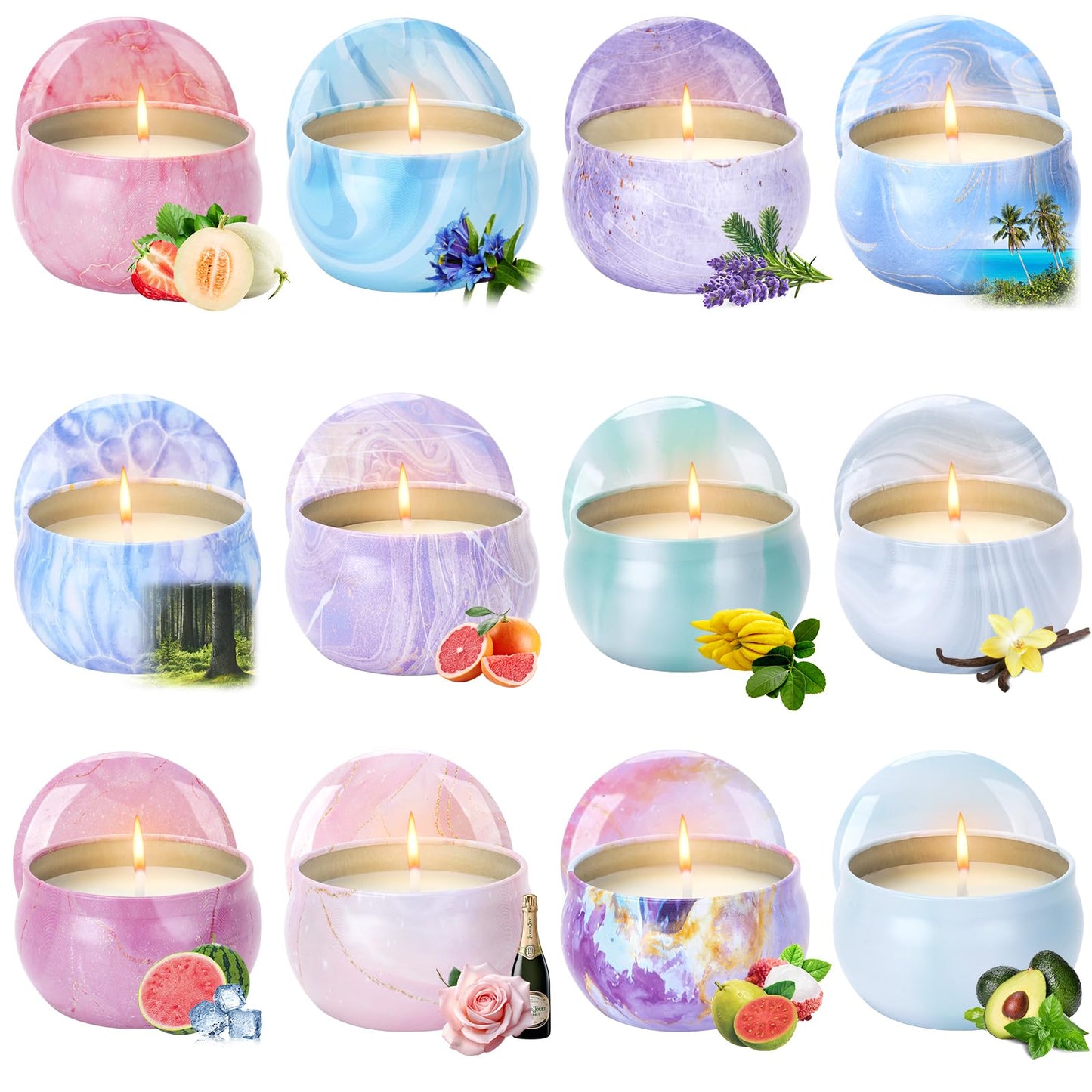 Scented Candles Gift Set,12 Pack Candles for Home Scented, 300 Hour Long Lasting Soy Wax Aromatherapy Candle Set, Birthday Gifts for Women with Gift Box