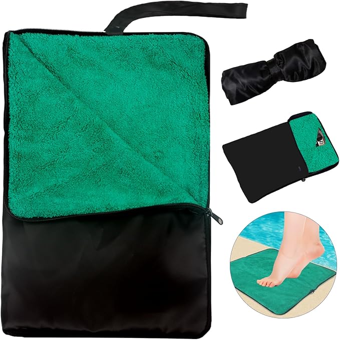 Wet Dry Bags with Embedded Towel Portable Sack Bags with Oxford zipper for Swimsuit Umbrella Wet Cloth