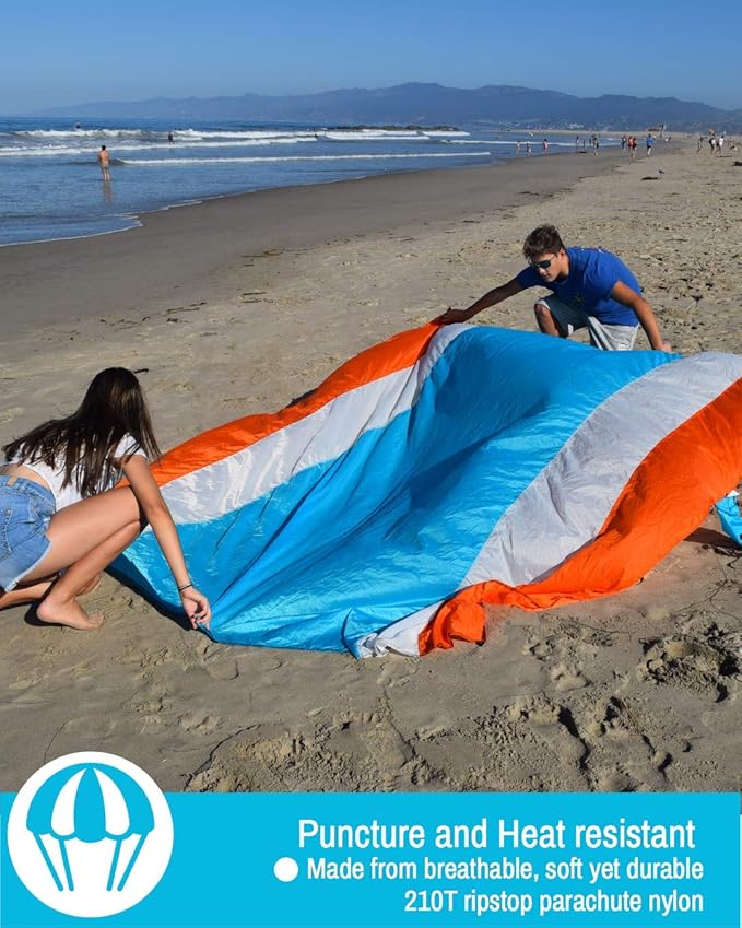 ECCOSOPHY Sandproof Beach Blanket - Oversized Sand Free Beach Mat 9'x10' - Lightweight Outdoor Picnic Blanket Anchored with 4 Corner Sand Pockets & Plastic Stakes - Heat Proof, Quick Drying & Compact
