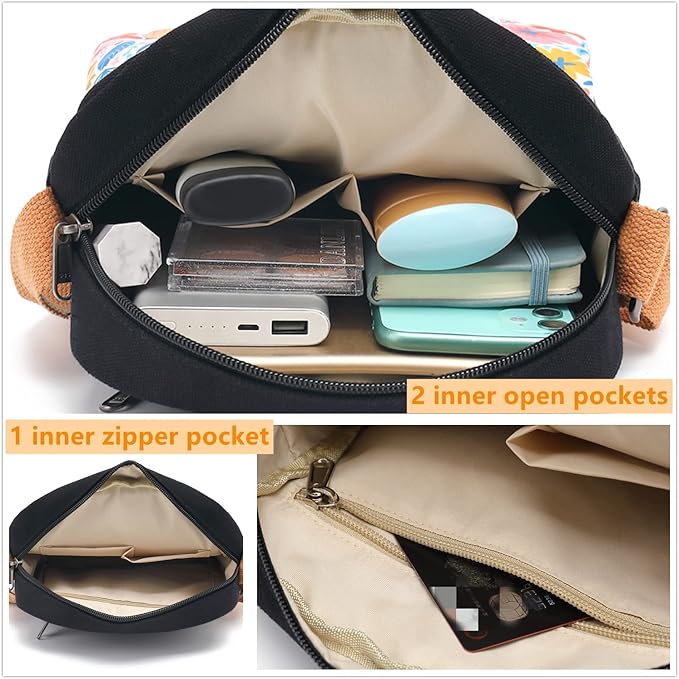 Leaper Girls Crossbody Purses for Kids 2 PCS Cross Body Bag Women Messenger Bag Girls Canvas Bag Cross Body Purse Set