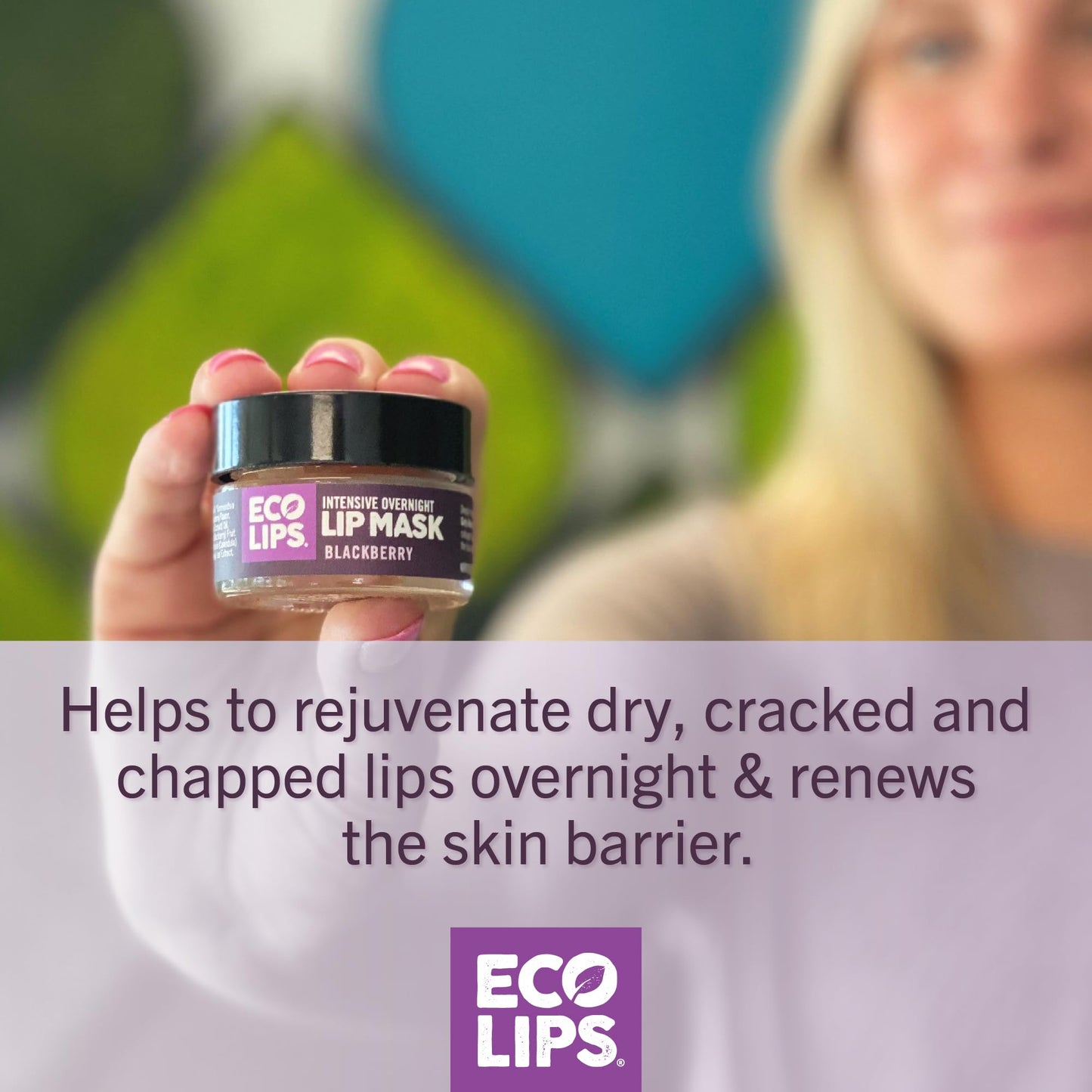 Eco Lips Blackberry Intensive Overnight Lip Mask 2-pack (0.39 oz.)- Repair & Restore Dry, Cracked, Chapped Lips Overnight - 100% USDA Organic Lip Care Treatment, Cruelty Free, Made in the USA