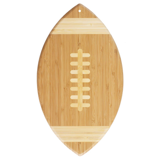 Totally Bamboo Football Shaped Bamboo Wood Cutting Board and Charcuterie Board, Great Gift for Football Fans