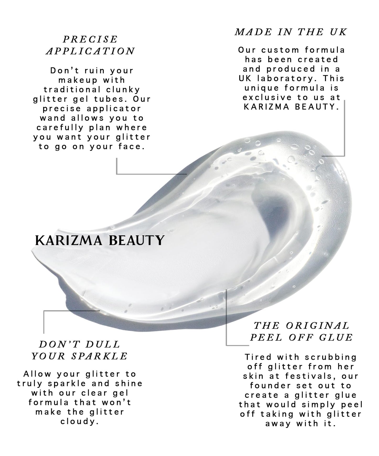 Cosmetic Glitter Glue, The Original Peel Off Formula. KARIZMA Beauty. Face Chunky Glitter Glue Adhesive Body Cosmetic Makeup Glitter Primer