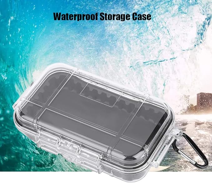 Small Waterproof Storage Case Shockproof Airtight Survival Box Storage Container Case Portable Airtight Carry Box Black Dry Storage Box