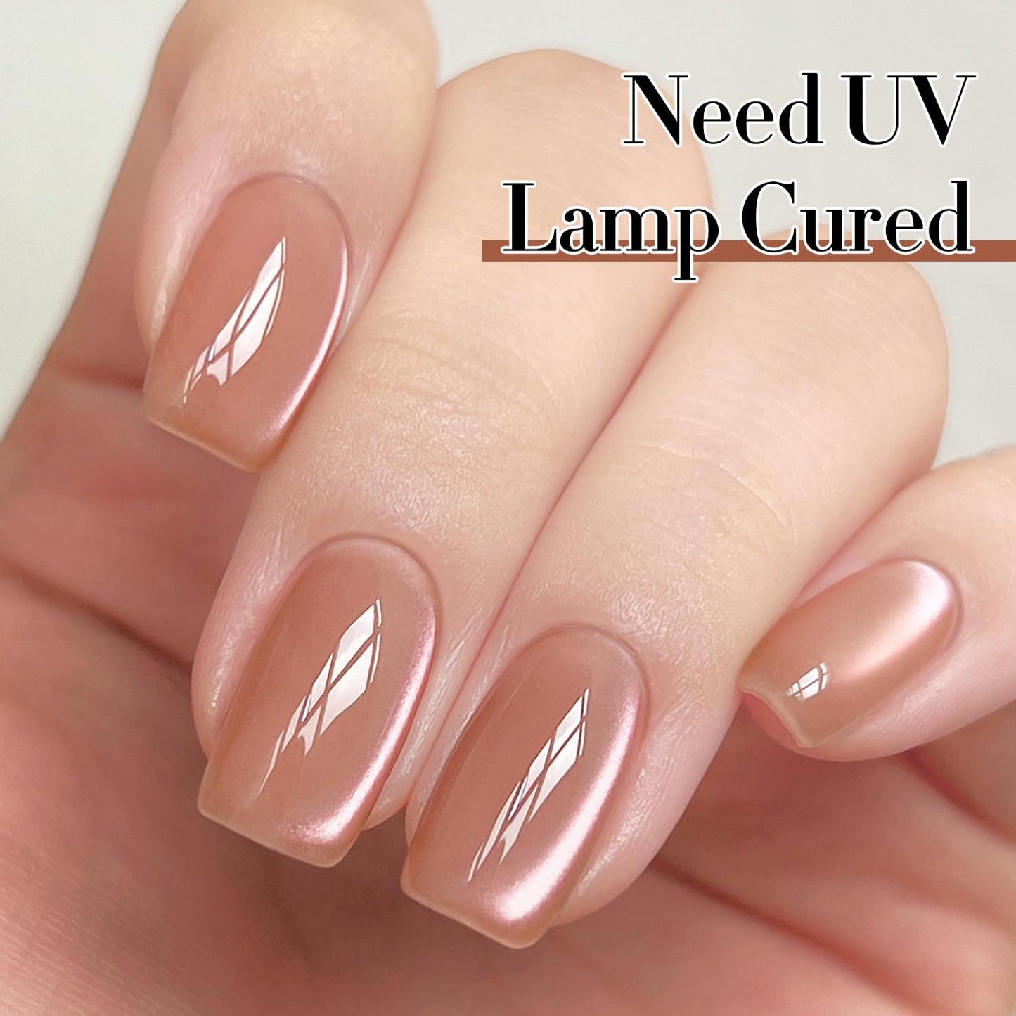 Double Rhythm 15ML Ice Glass Cat Eye Gel Polish with Magnet Holographic Glitter Shimmer Translucent Sheer Color Salon Soak Off Magnetic Nail at Home (Dark Orange-MC1127)