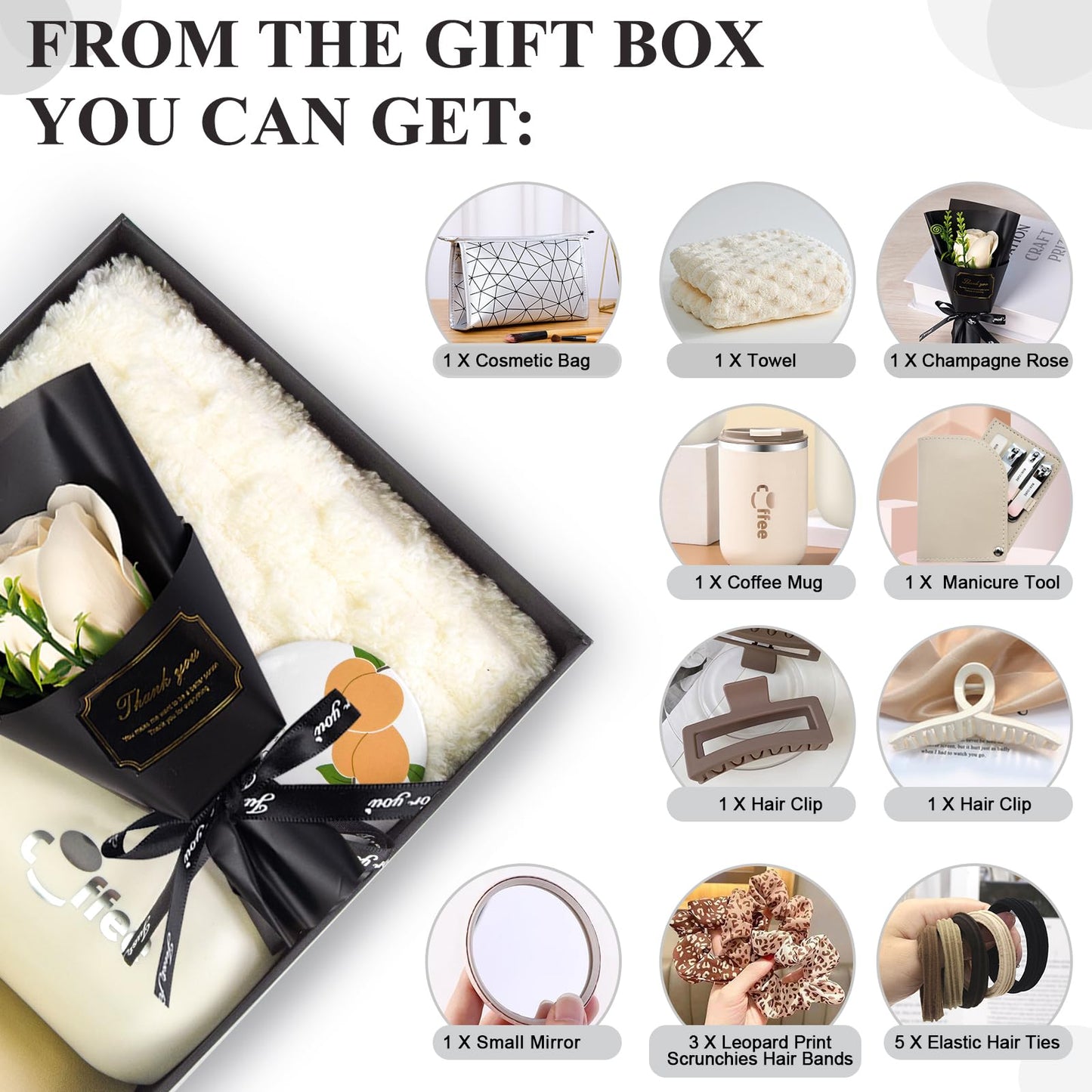 Birthday Gifts for Women， Happy Bestie Birthday Gift Basket for Women, Mom, Wife, Girlfriend, Sister, Christmas, Valentine's Day, Mothers Day Gifts