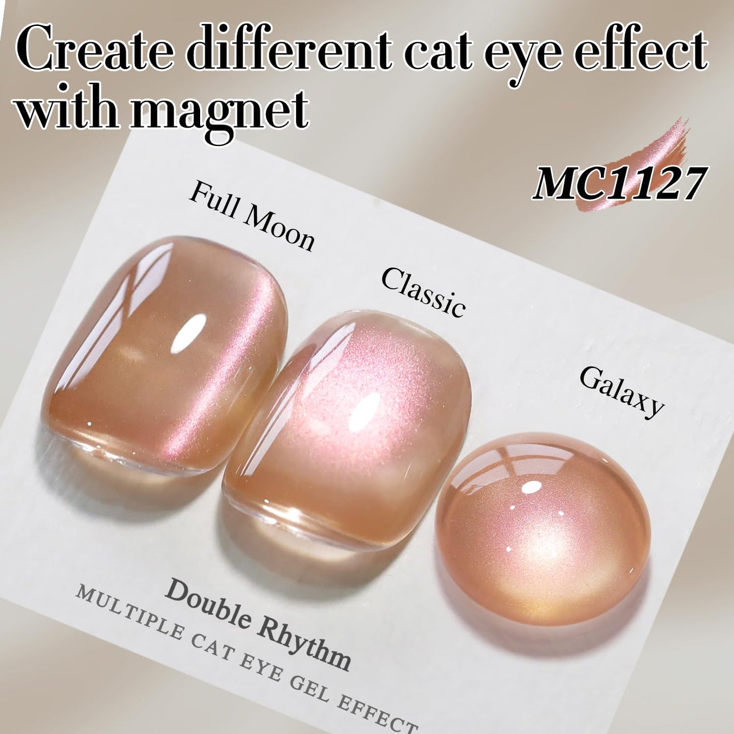 Double Rhythm 15ML Ice Glass Cat Eye Gel Polish with Magnet Holographic Glitter Shimmer Translucent Sheer Color Salon Soak Off Magnetic Nail at Home (Dark Orange-MC1127)