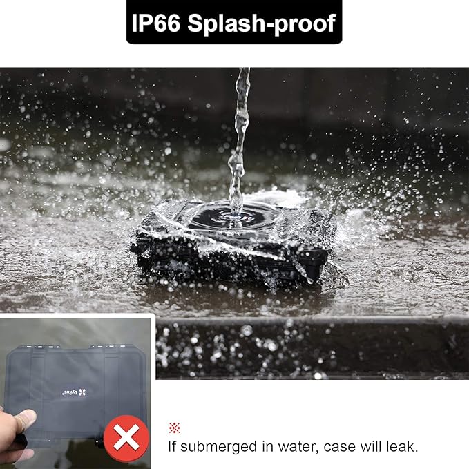 Lykus HC-1710 Mini Hard Case Dry Box with Foam Insert, Interior Size 6.54x3.94x1.46 inch, IP66 Splash-Proof