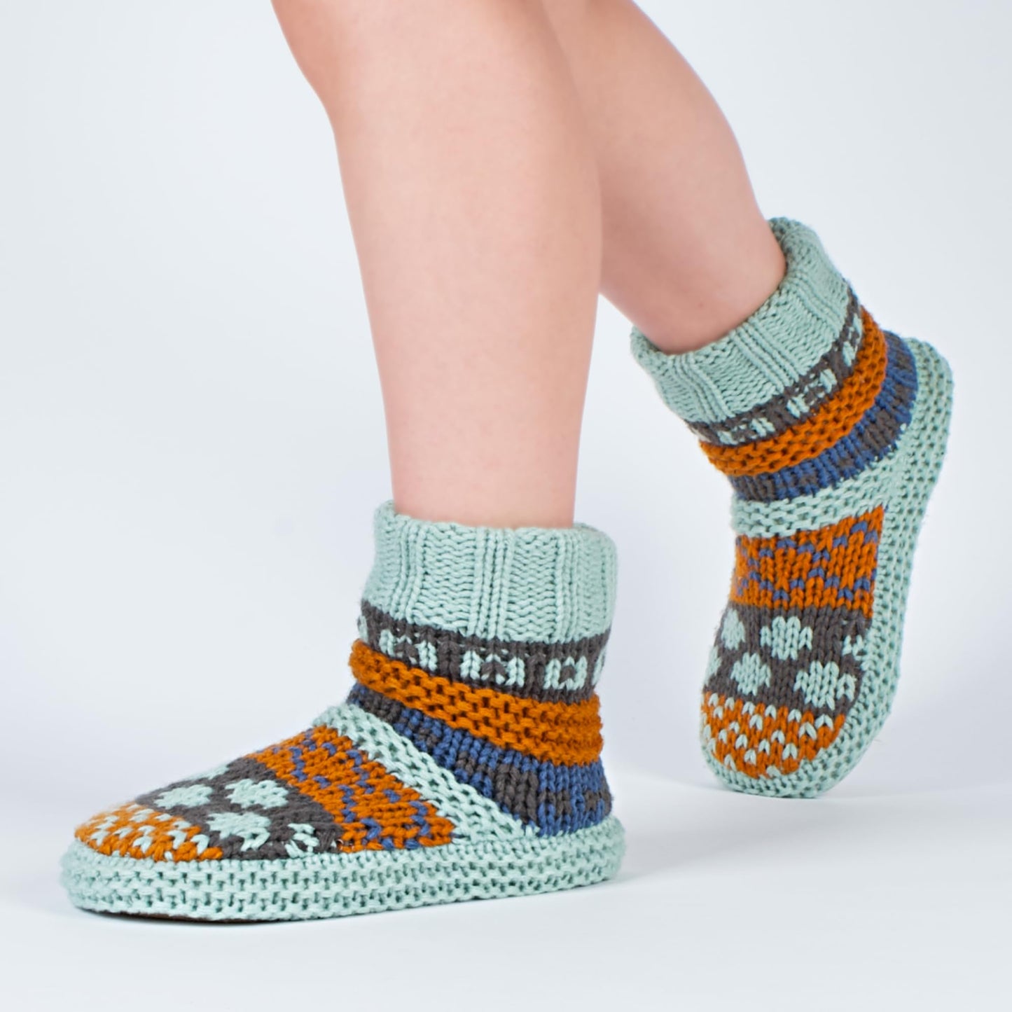 The Metluks Warm Slipper Socks for Women, Winter Fuzzy House Shoes Indoor, Cozy Christmas Gifts for Mom Grandma Unique Adult Size 9-11 Teal