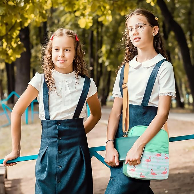 Leaper Girls Crossbody Purses for Kids 2 PCS Cross Body Bag Women Messenger Bag Girls Canvas Bag Cross Body Purse Set