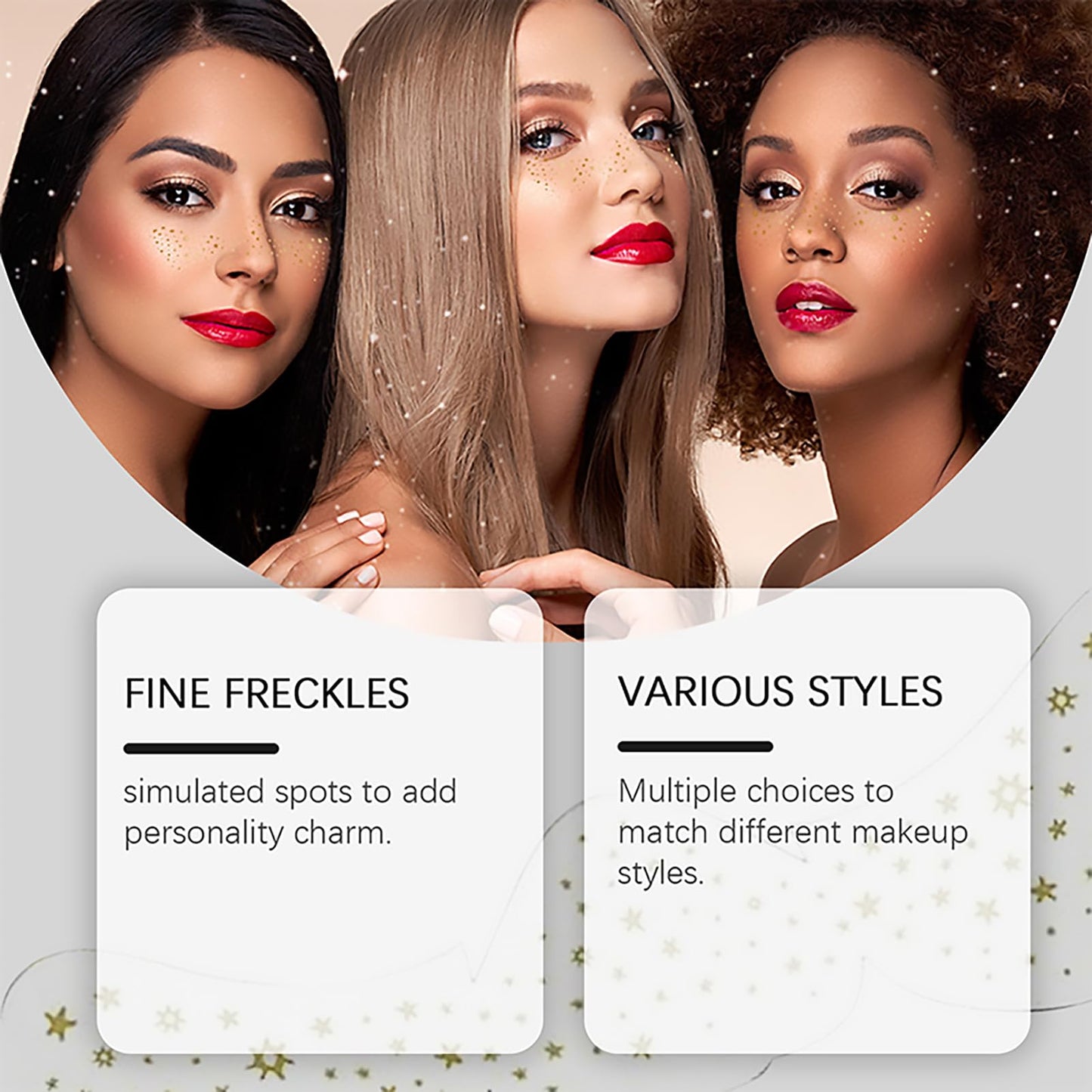 Face Glitter Freckles Tattoo, Sliver Glow Up Makeup Patches, Face Glitter Makeup Speckles Patches, Cute Glitter Makeup Accessories for Women Cosmetic Glitter for Face - 10 Counts (Sliver #02)